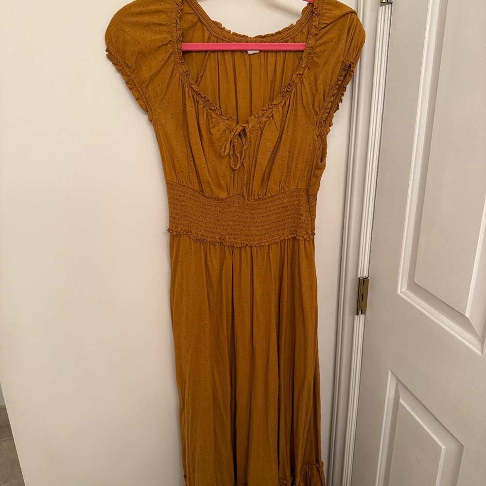 Old Navy Smocked Puff Sleeve Midi Dress size Large